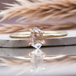 9k Gold Ring with Herkimer Quartz Crystal - womens jewellery australia by indie and harper