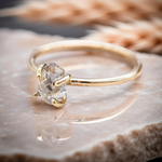 Indie and Harper solid 9k gold herkimer quartz ring - luxe boho jewellery australia