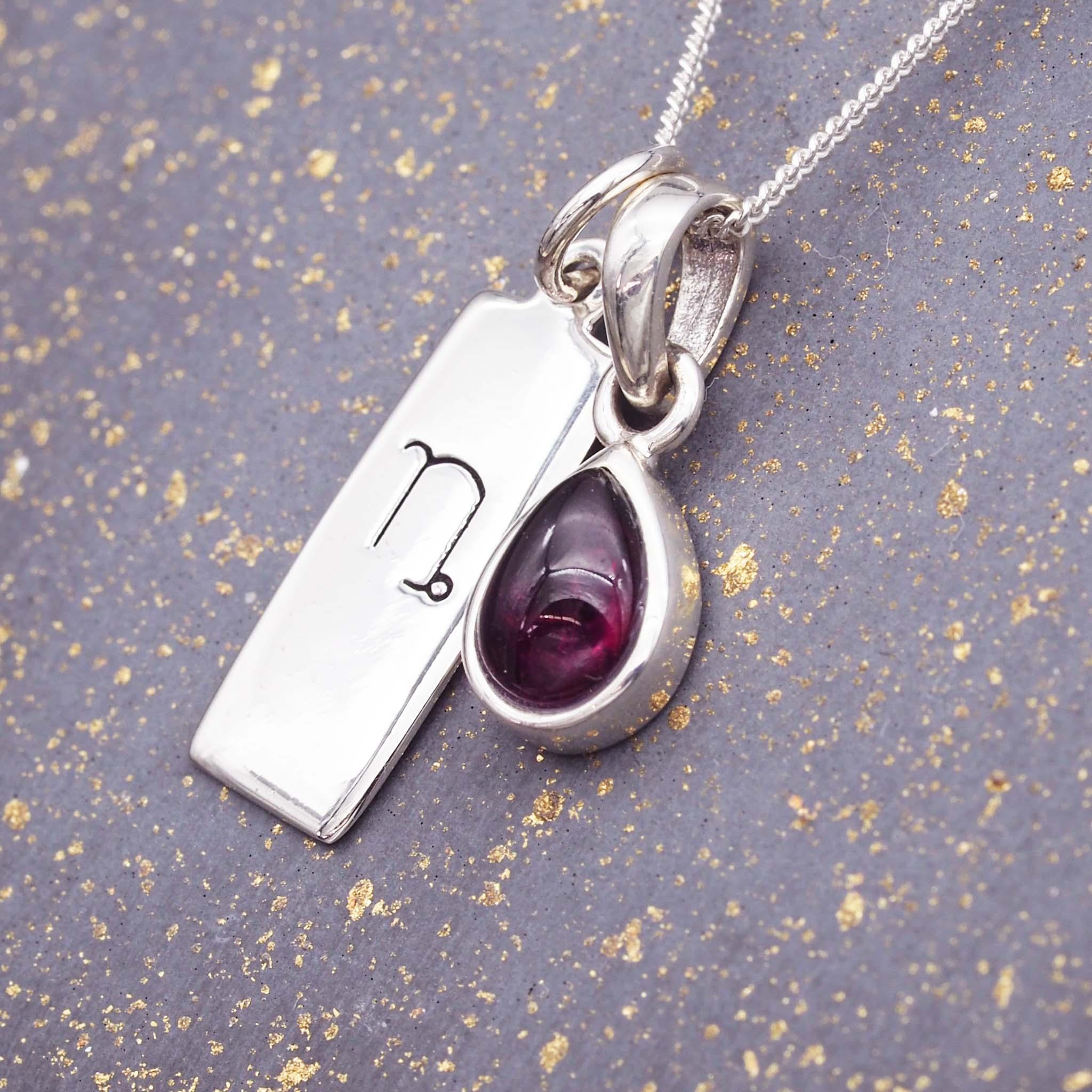 Zodiac Capricorn and Garnet Necklace Bundle - womens jewellery by indie and harper