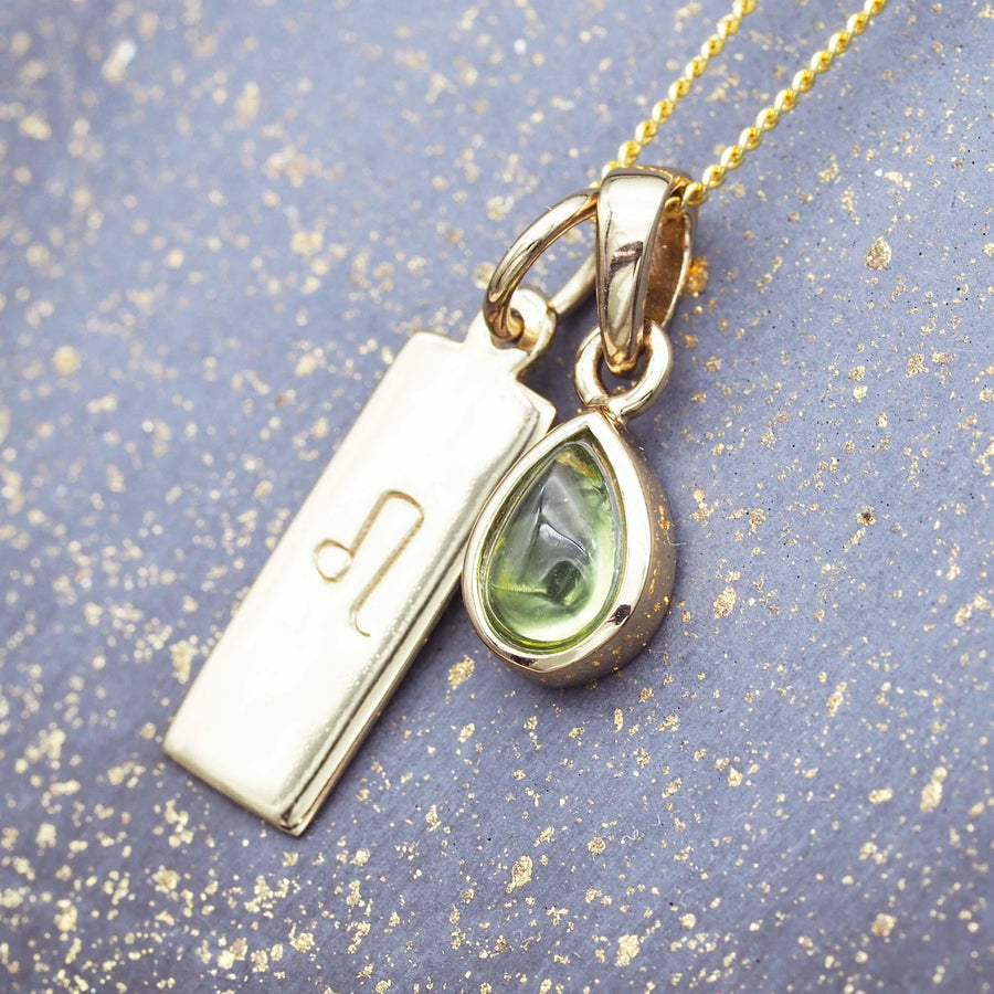 Zodiac leo and August birthstone Necklace - gold peridot necklace - women’s star sign and august birthstone jewellery Australia 