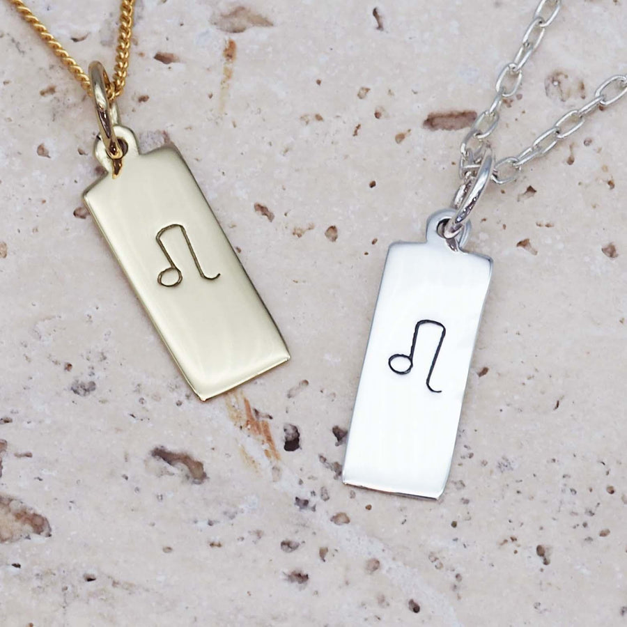 Leo Star Sign necklaces in sterling silver and gold - zodiac jewellery australia