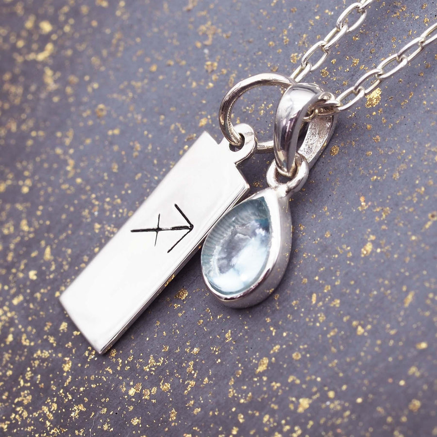 Sagittarius Star Sign and November Birthstone Necklace - sterling silver topaz necklace - november birthstone jewellery