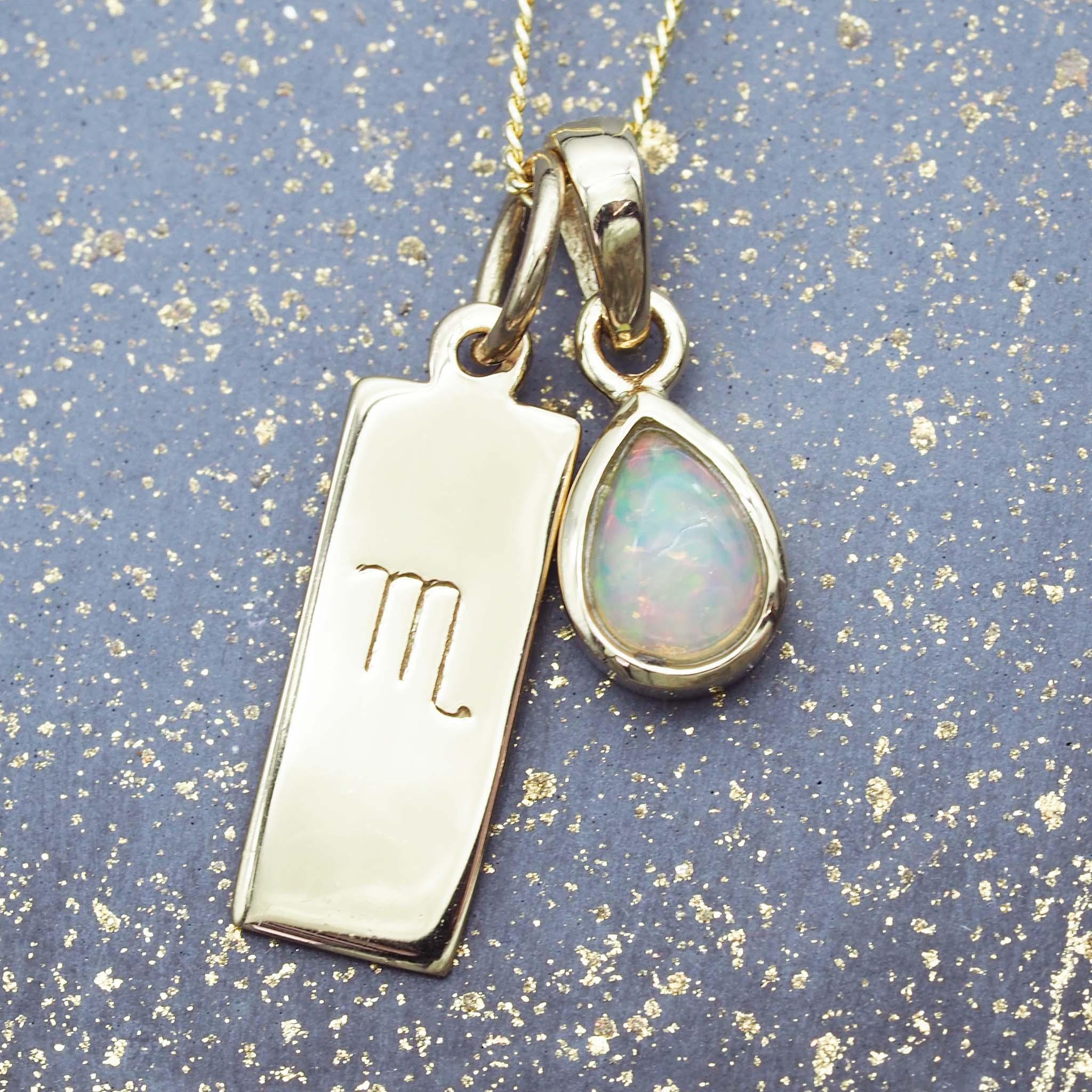 Zodiac Scorpio and Opal Necklace Bundle - womens jewellery by indie and harper