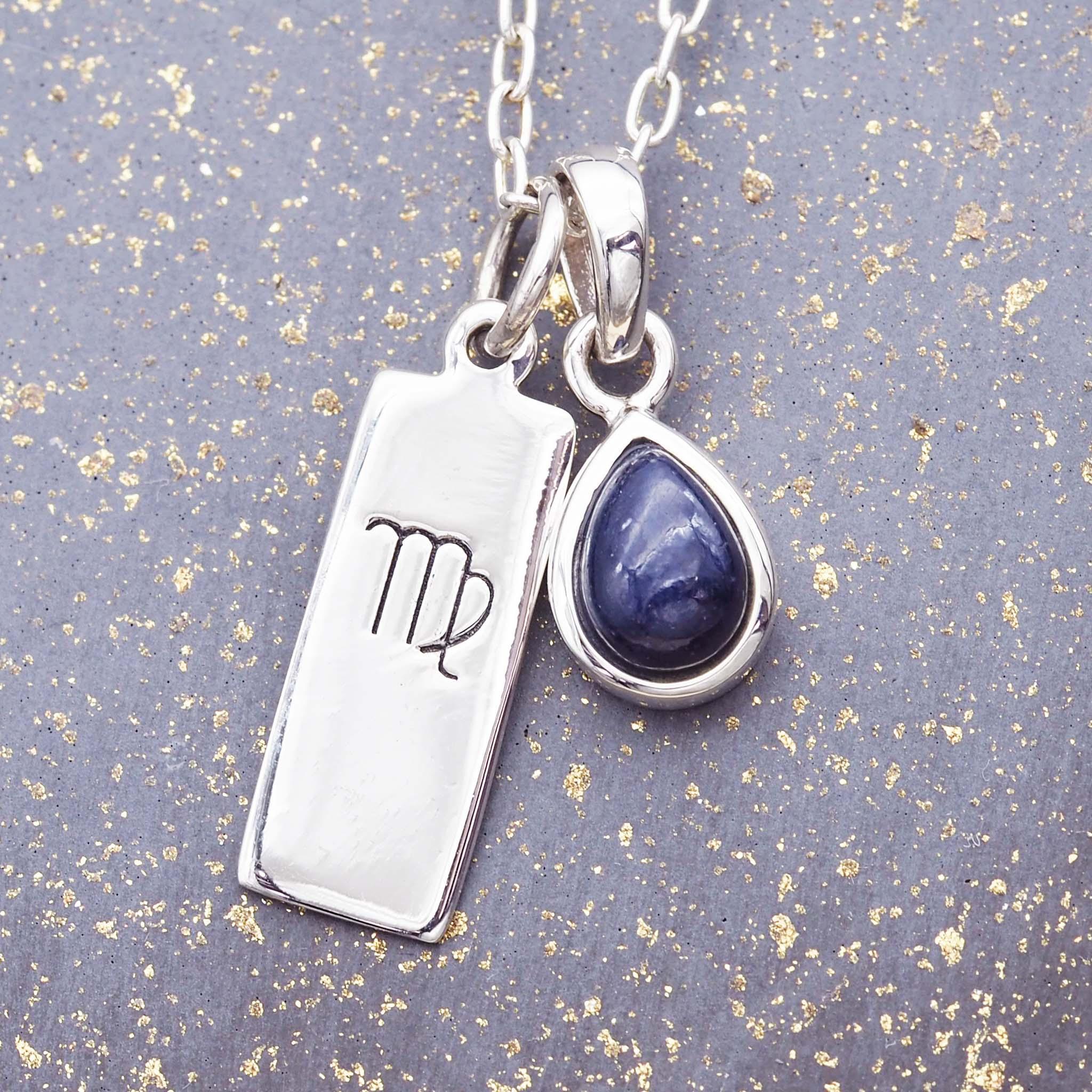 Zodiac Virgo and Sapphire Necklace Bundle - womens jewellery by indie and harper