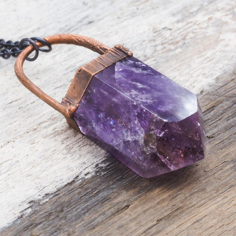 Copper and Amethyst Necklace - amethyst jewellery by indie and harper