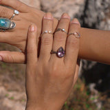 Amethyst Tear Drop and Copper Ring - womens jewellery by indie and harper