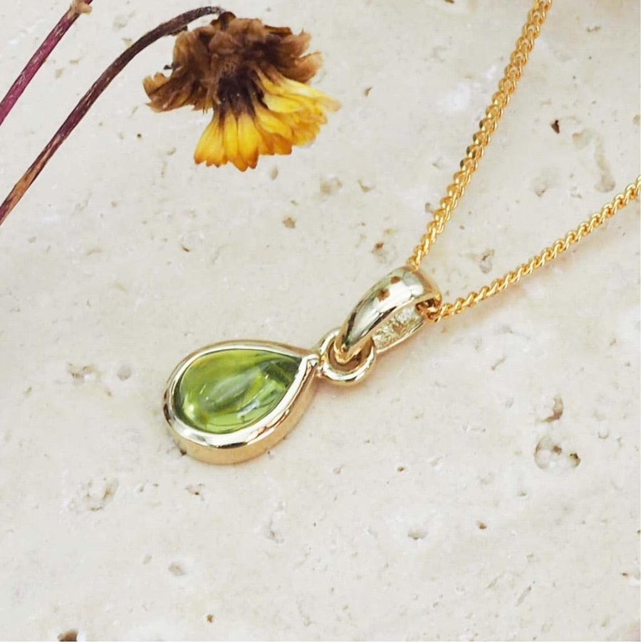 August Birthstone Necklace - Peridot jewellery - womens gold jewellery by indie and harper
