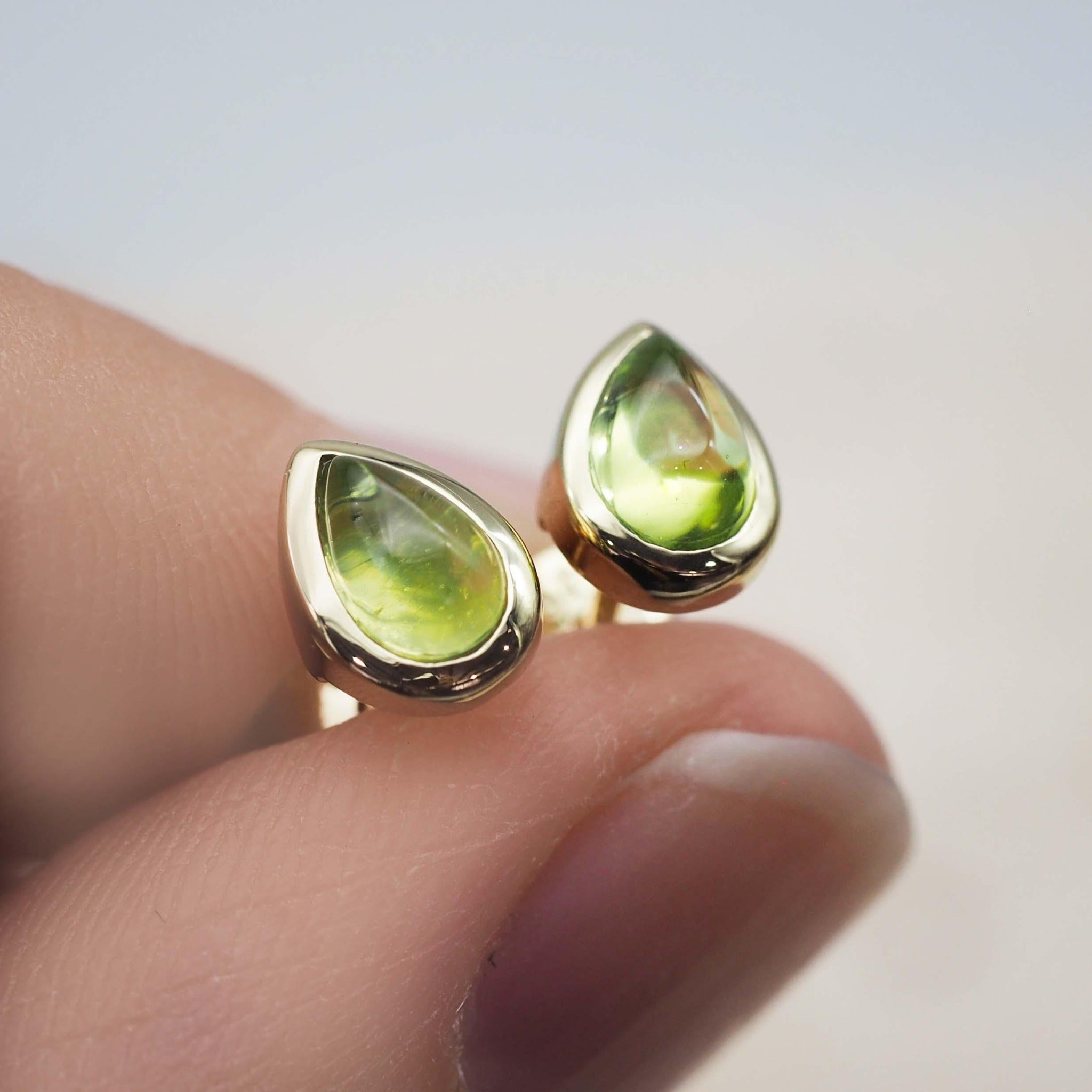 indie and harper gold August Birthstone peridot Earrings