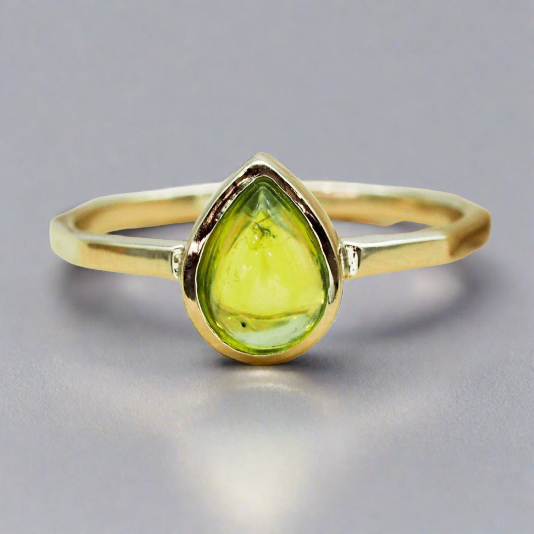 August Birthstone Ring - Peridot - womens jewellery by indie and harper