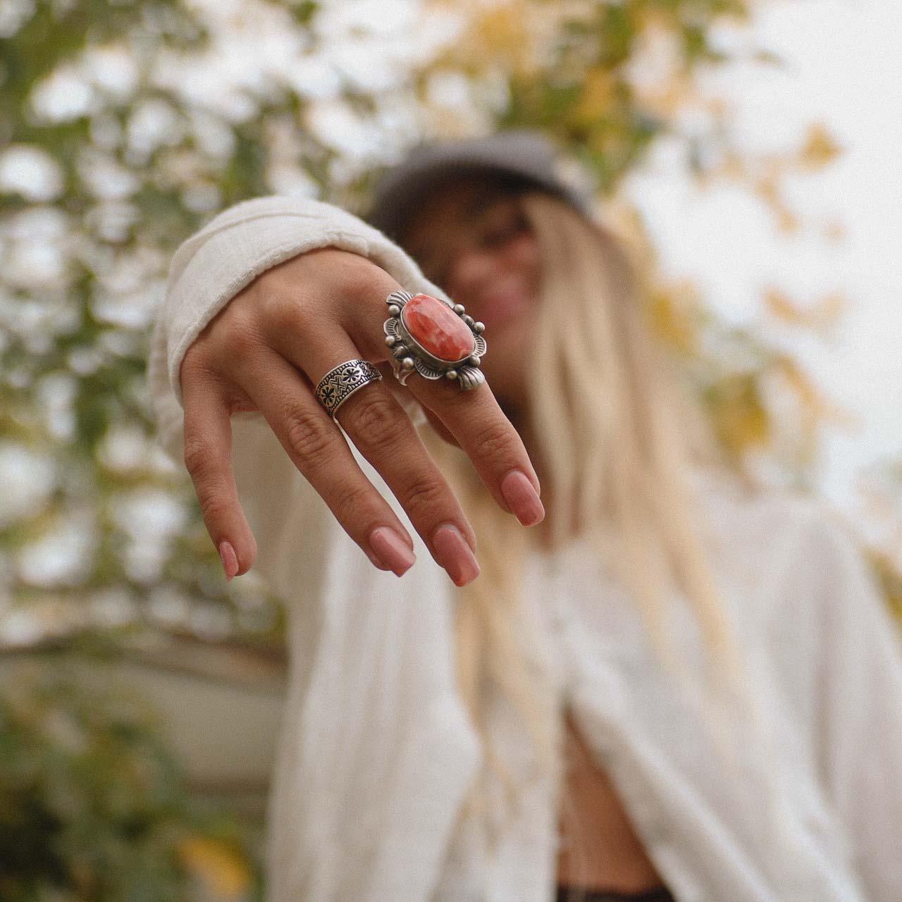 Aztec Flower Ring - womens jewellery by indie and harper