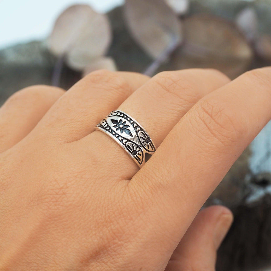 Silver bohemian Ring - womens bohemian jewellery by indie and harper