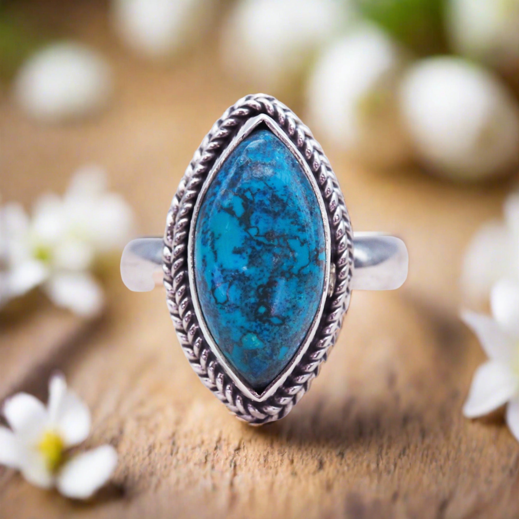 Azurite Twist Ring - womens jewellery by indie and harper