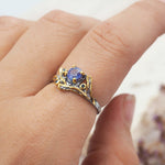 Bespoke Tanzanite Sapphire Silver and Gold Ring - womens jewellery by indie and harper