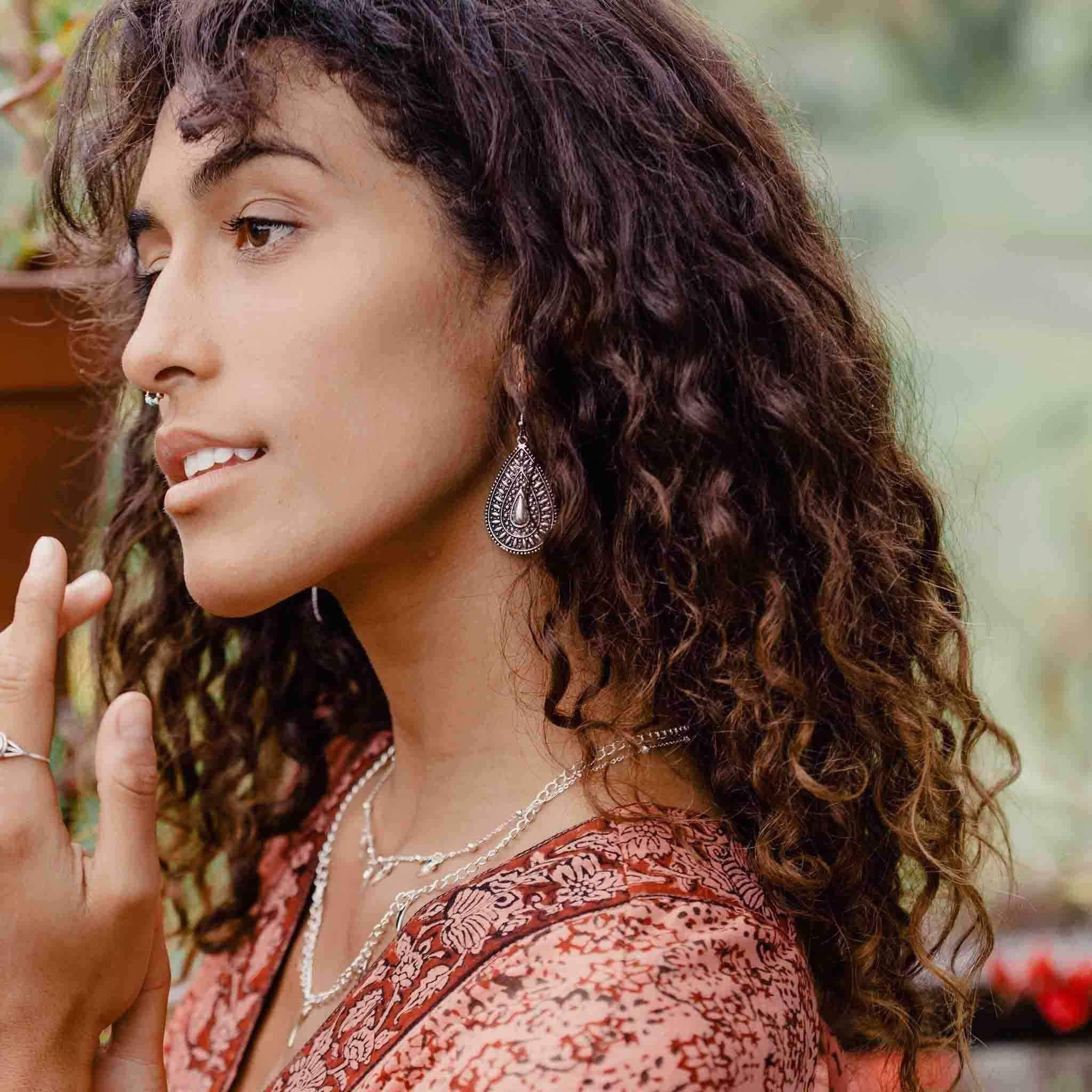 Bohemian Tear Drop Earrings - womens jewellery by indie and harper