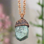 Copper and Raw Emerald Necklace by boho jewelry online store indie and harper