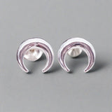 Dainty Half Moon Earrings - womens jewellery by indie and harper