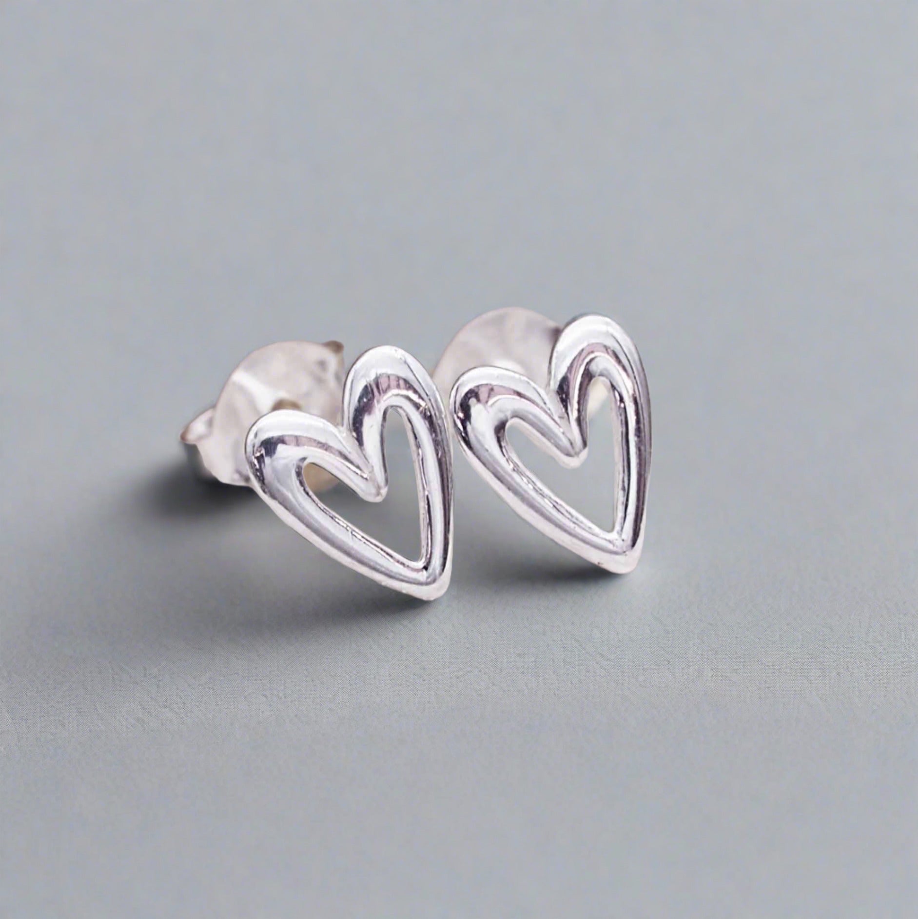 Dainty Heart Earrings - womens jewellery by indie and harper