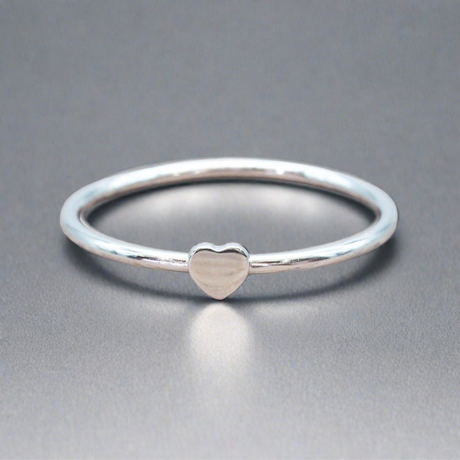 Dainty sterling silver Heart Ring - womens sterling silver jewellery australia