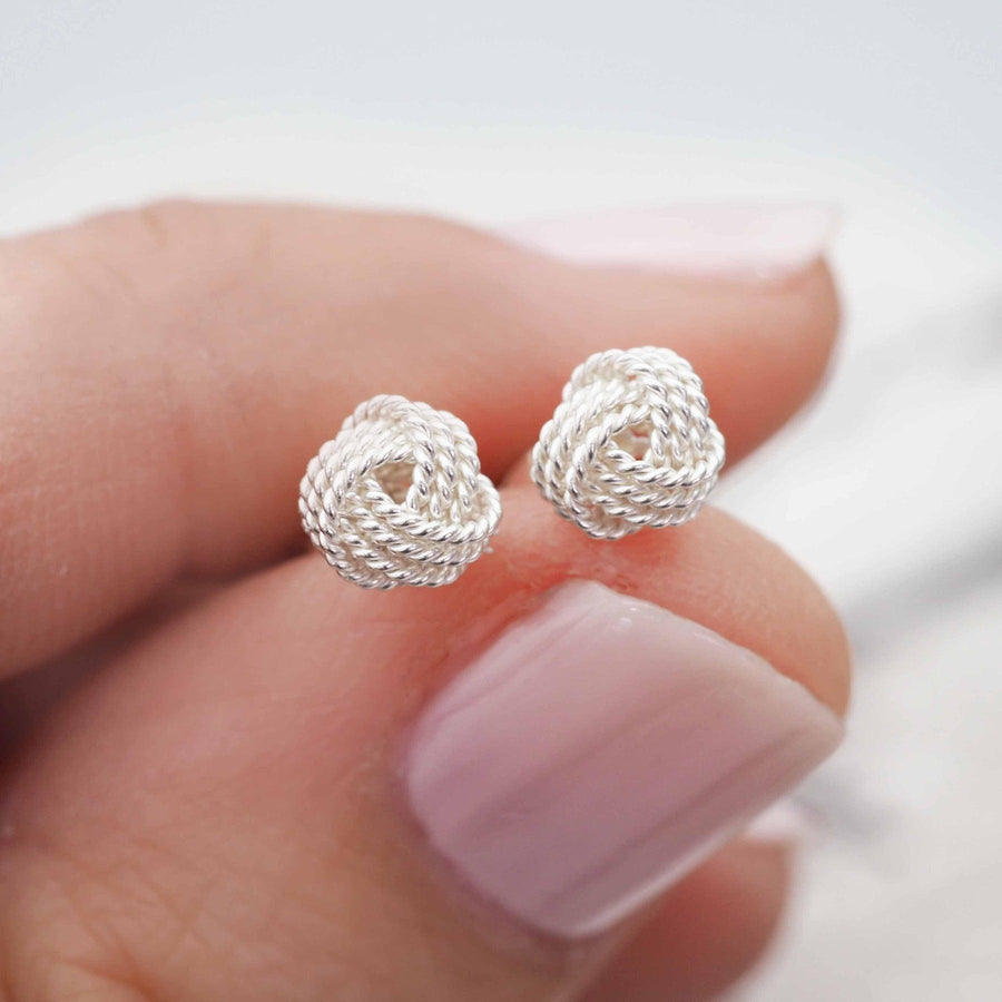 Dainty Knot Earrings - sterling silver earrings - Australian jewellery online 