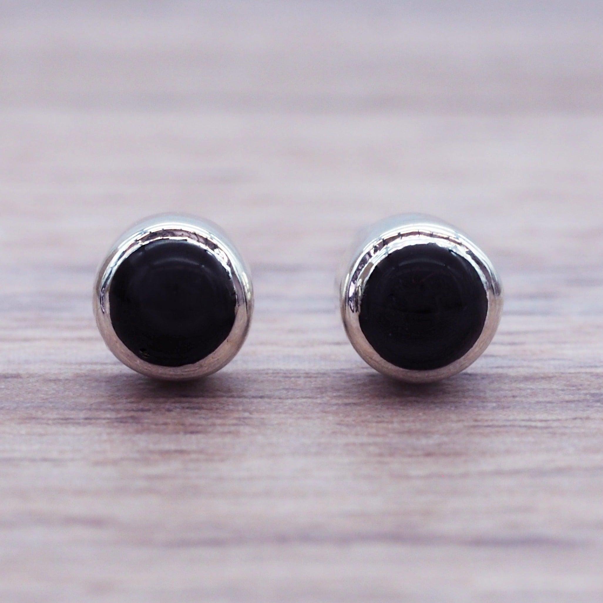 Dainty Onyx Studs - womens jewellery by indie and harper