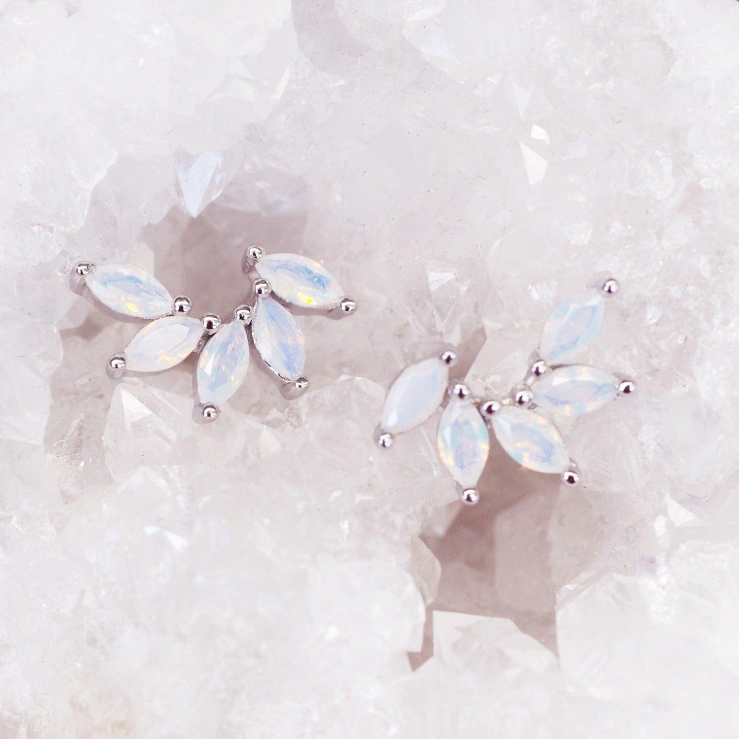 Dainty Petal Studs - womens sterling silver earrings by australian jewellery brands indie and harper