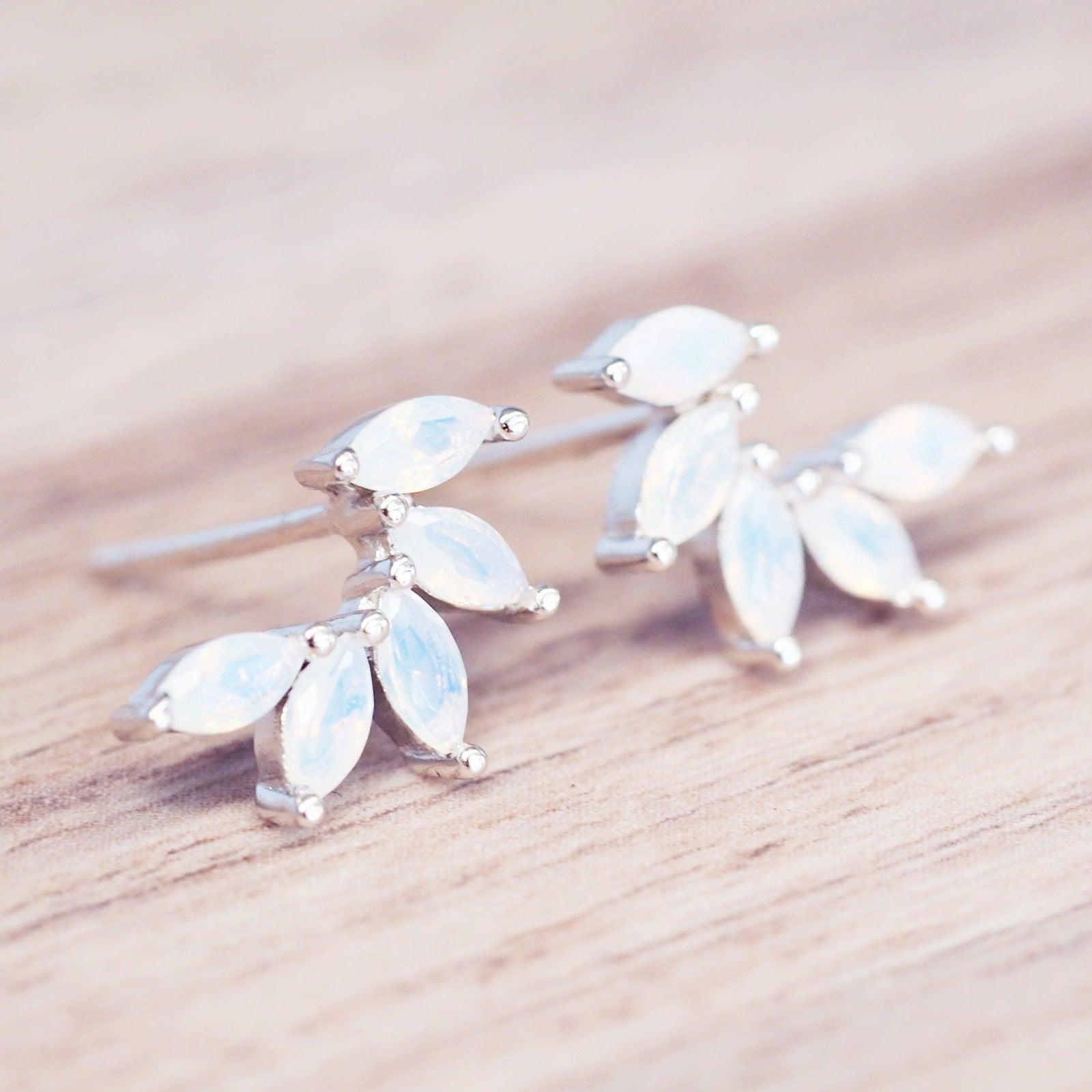 Dainty Petal Studs - womens sterling silver earrings by australian jewellery brands indie and harper