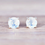 indie and harper sterling silver faceted Moonstone stud Earrings