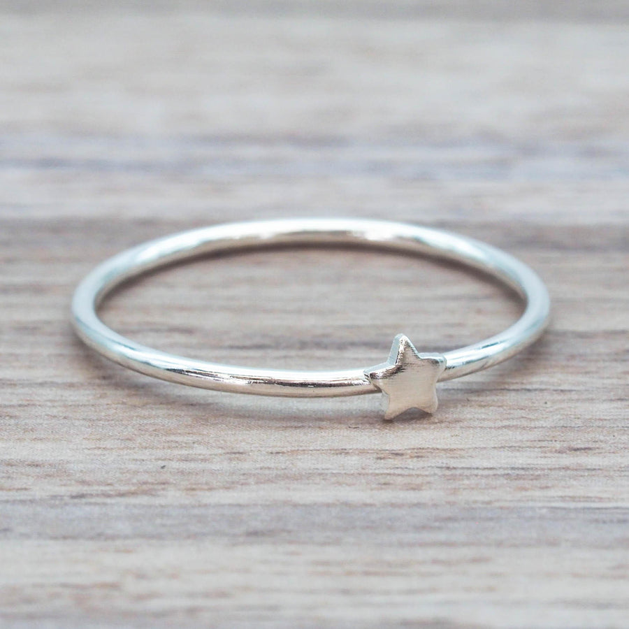 Dainty star Sterling silver stacker Ring - womens silver jewellery 