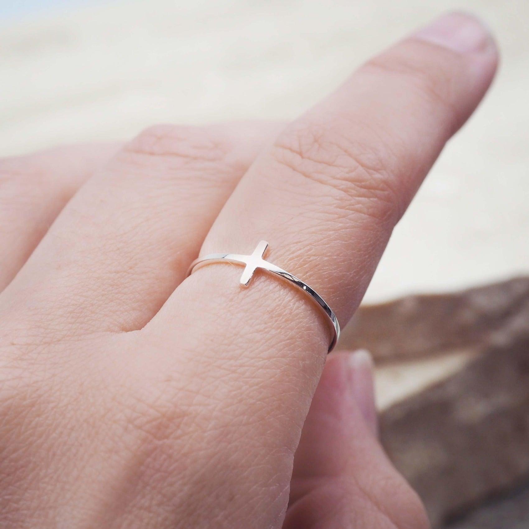 Dainty T-Bar Ring - womens jewellery by indie and harper