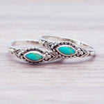 Dainty Turquoise Beaded Ring - womens jewellery by indie and harper