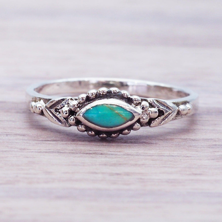 Dainty Sterling silver Turquoise Ring - womens turquoise jewellery - Australian jewellery online 