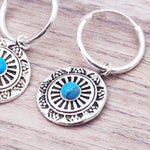 Dainty Turquoise Mandala Earrings - womens jewellery by indie and harper