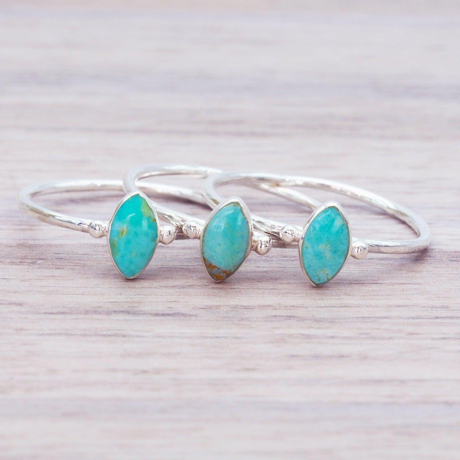 Dainty Turquoise Ring - womens jewellery by indie and harper