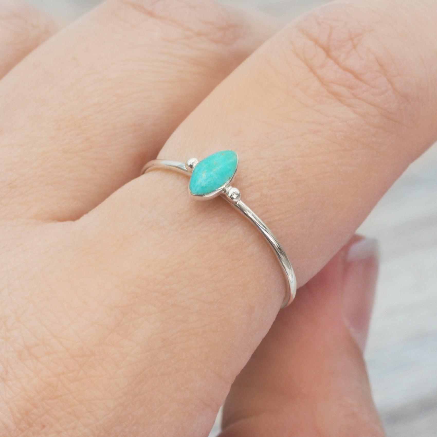 Dainty Turquoise Ring - womens jewellery by indie and harper