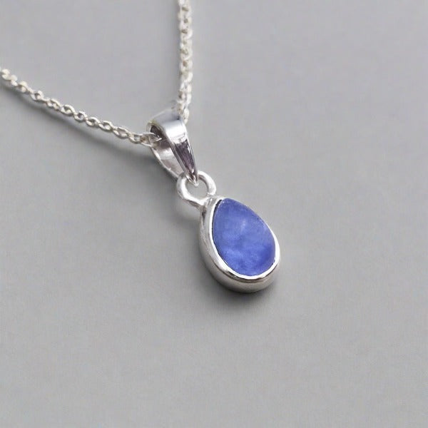 December Birthstone Necklace - Sterling silver Tanzanite necklace - womens December birthstone jewellery Australia 