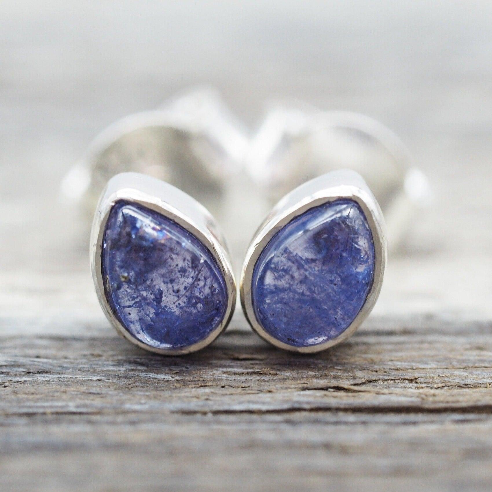 sterling silver December Birthstone Tanzanite earrings by indie and Harper 