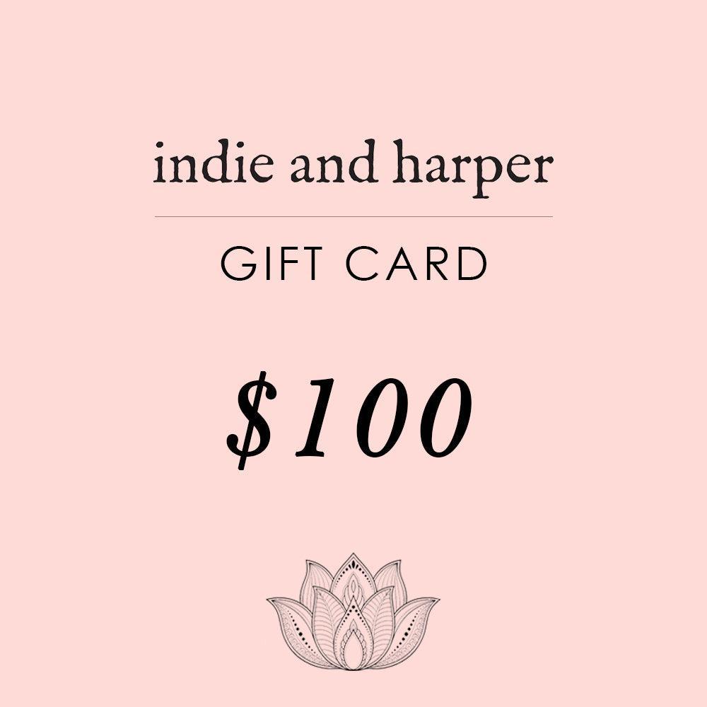 $100 Indie and Harper Gift Card - womens jewellery by indie and harper