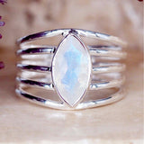 Ethereal Rainbow Moonstone Ring - womens jewellery by indie and harper