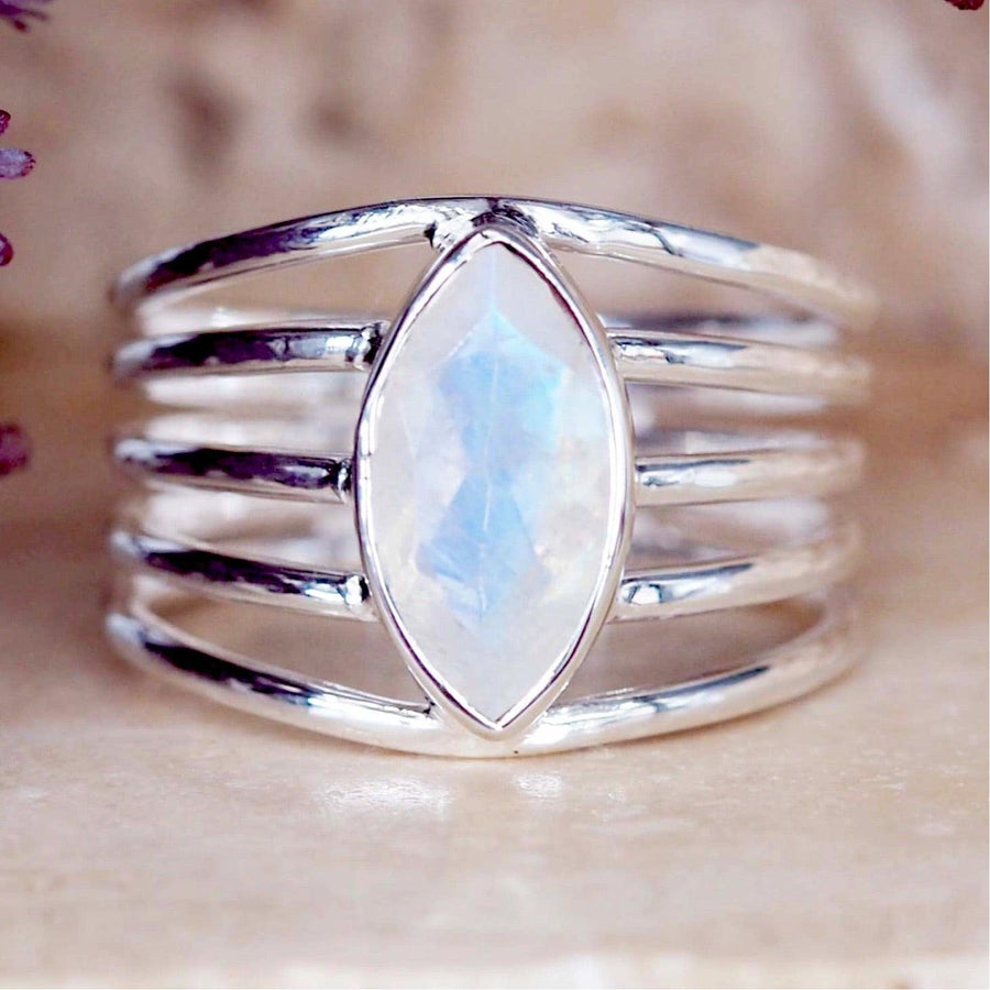 silver Moonstone Ring - womens moonstone jewellery by indie and harper