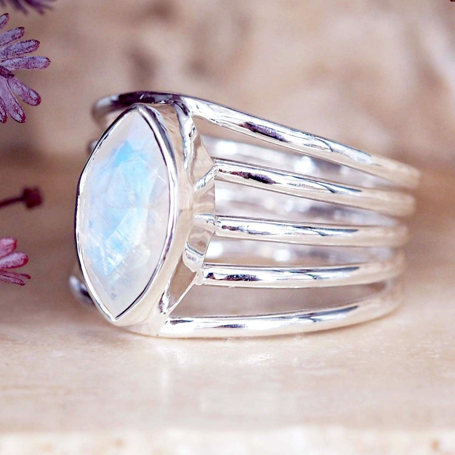 Silver Moonstone Ring - womens moonstone jewellery by indie and harper