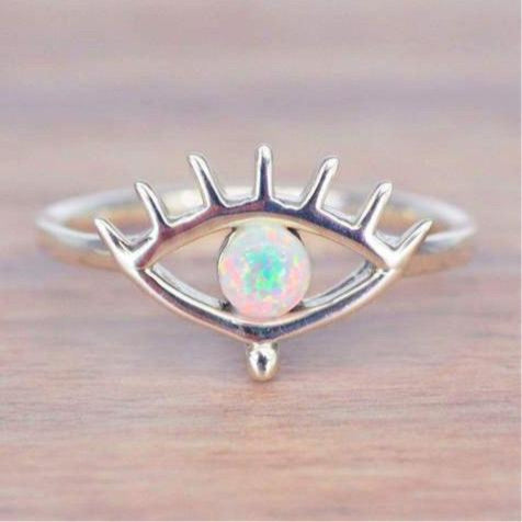 Evil Eye Opal Ring - womens jewellery by indie and harper