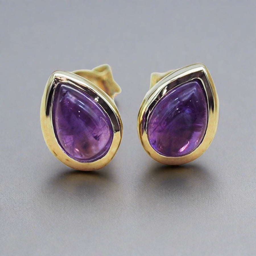 February Birthstone Earrings - gold Amethyst earrings - womens february birthstone jewellery australia