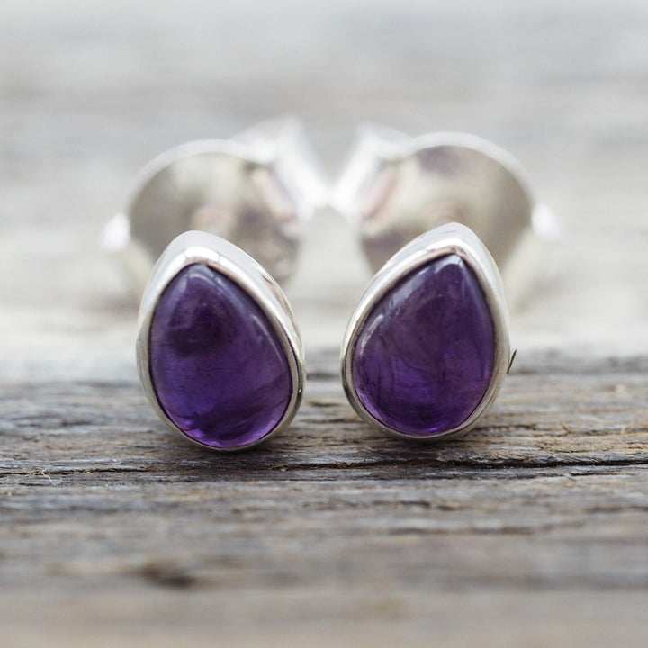 February Birthstone Earrings - Amethyst earrings - womens sterling silver jewellery by indie and harper