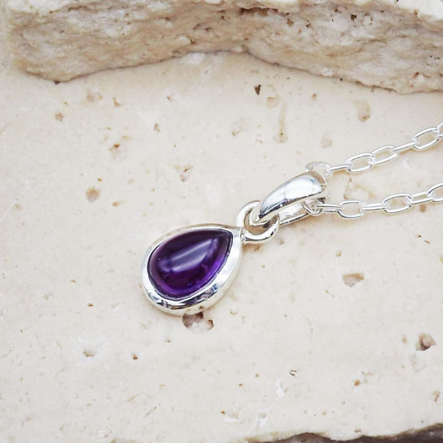 February Birthstone Necklace - sterling silver Amethyst necklace - womens february birthstone jewellery