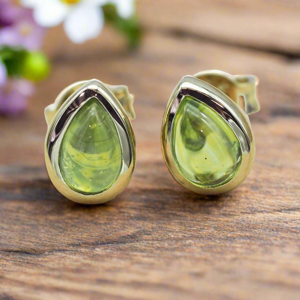 indie and harper gold August Birthstone Peridot earrings