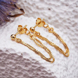 Gold Chain Stud Earrings - womens jewellery by indie and harper