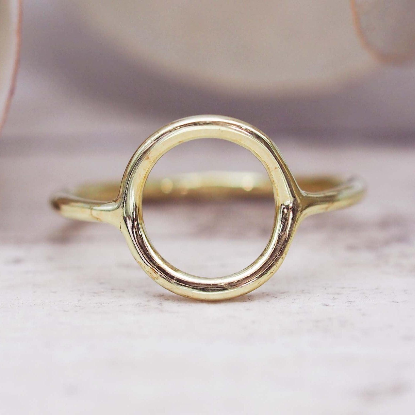 Gold Dainty Halo Ring - womens jewellery by indie and harper