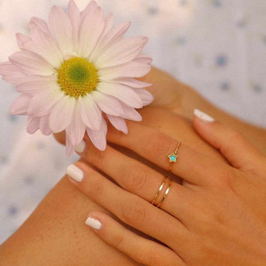 Double Band Gold Rings Modern Minimalistic Jewellery indie and