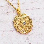 Gold Flower Mandala Necklace - womens jewellery by indie and harper