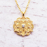 Gold Flower Mandala Necklace - womens jewellery by indie and harper